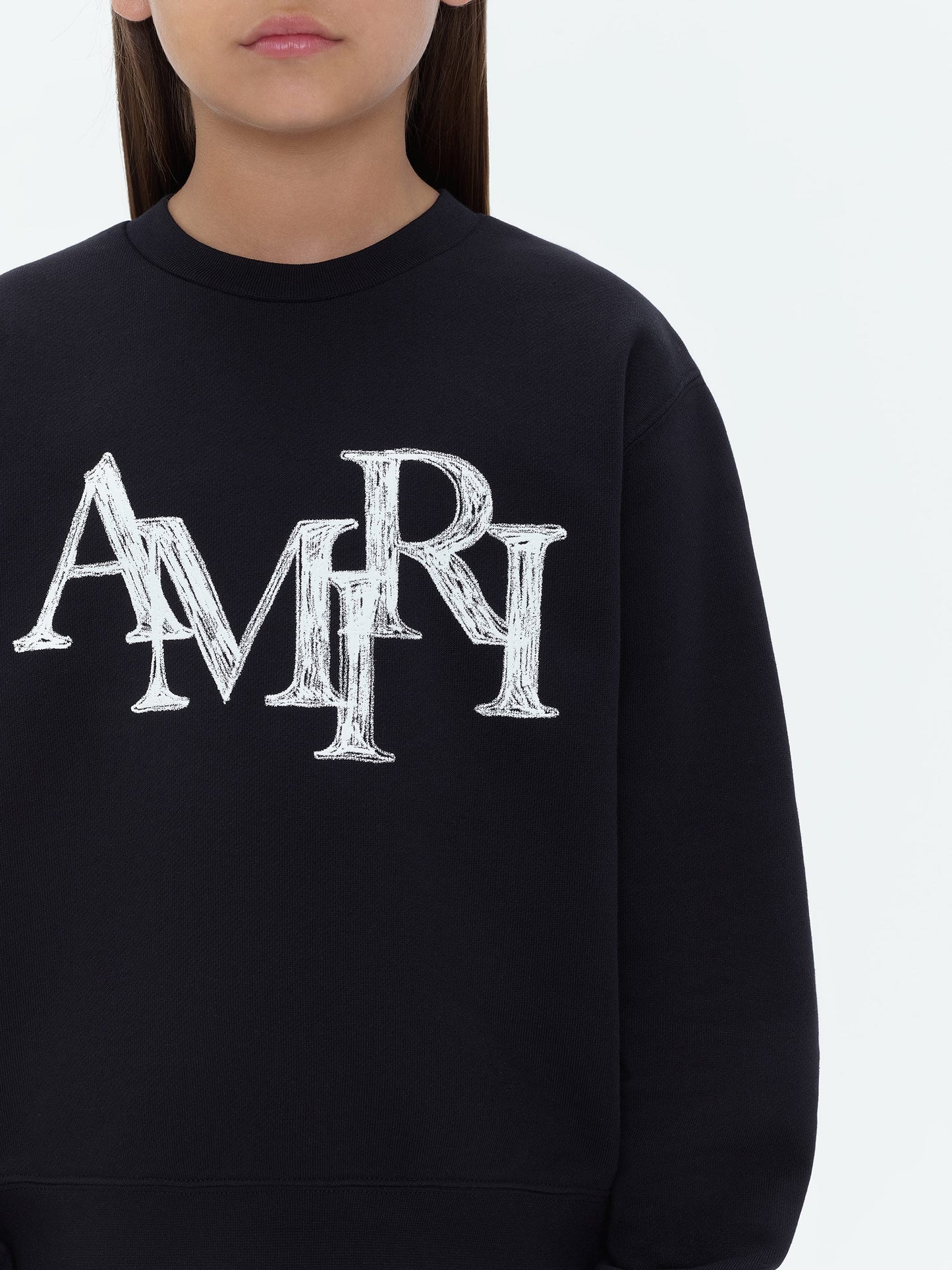 Kids - Amiri Staggered Scribble Crewneck - Black | Amiri Special Offer