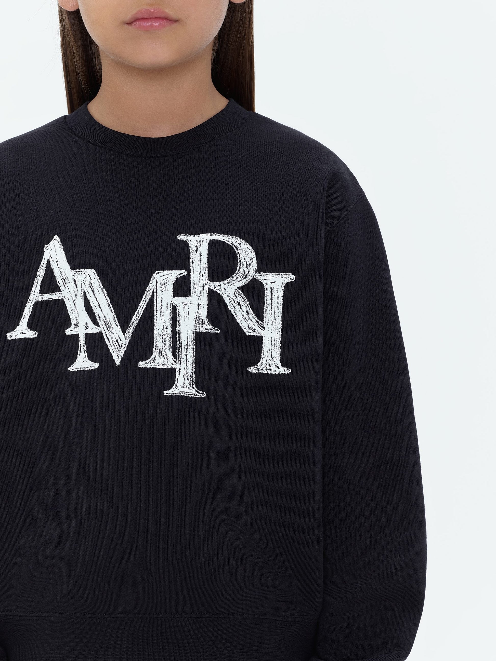 Kids - Amiri Staggered Scribble Crewneck - Black | Amiri Special Offer