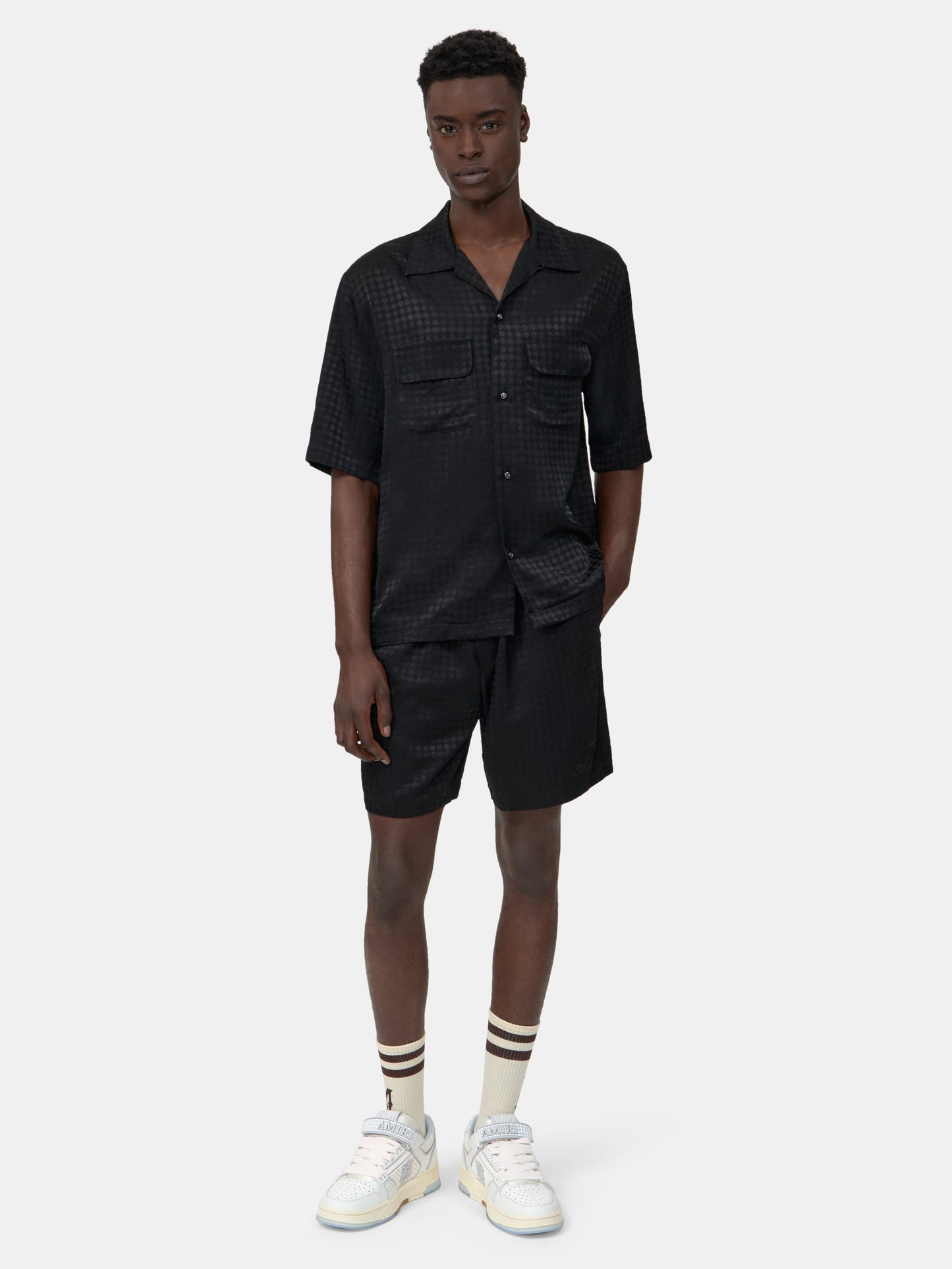 Ma Quad Jacquard Camp Shirt - Black | Amiri Online