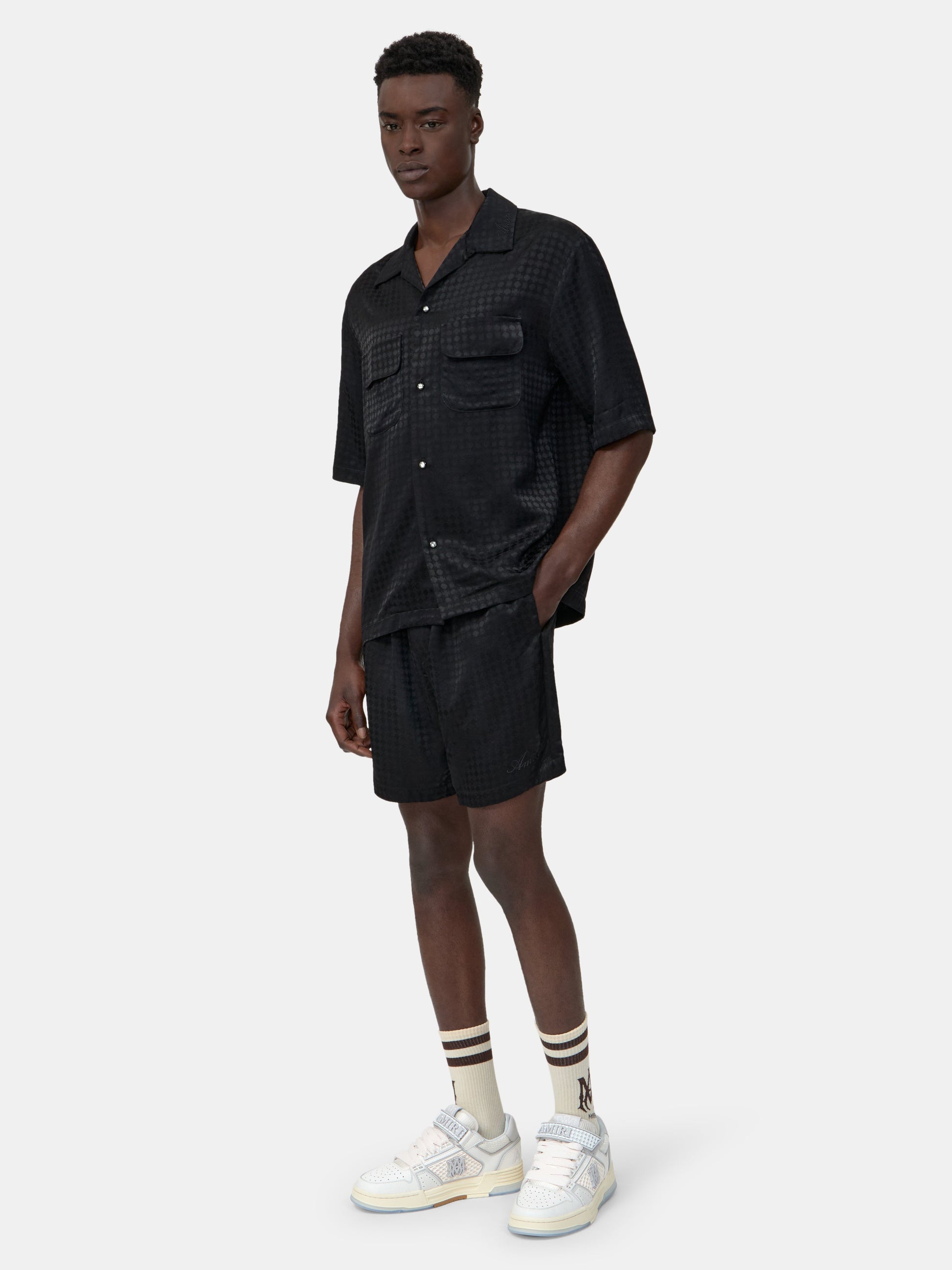 Ma Quad Jacquard Camp Shirt - Black | Amiri Online