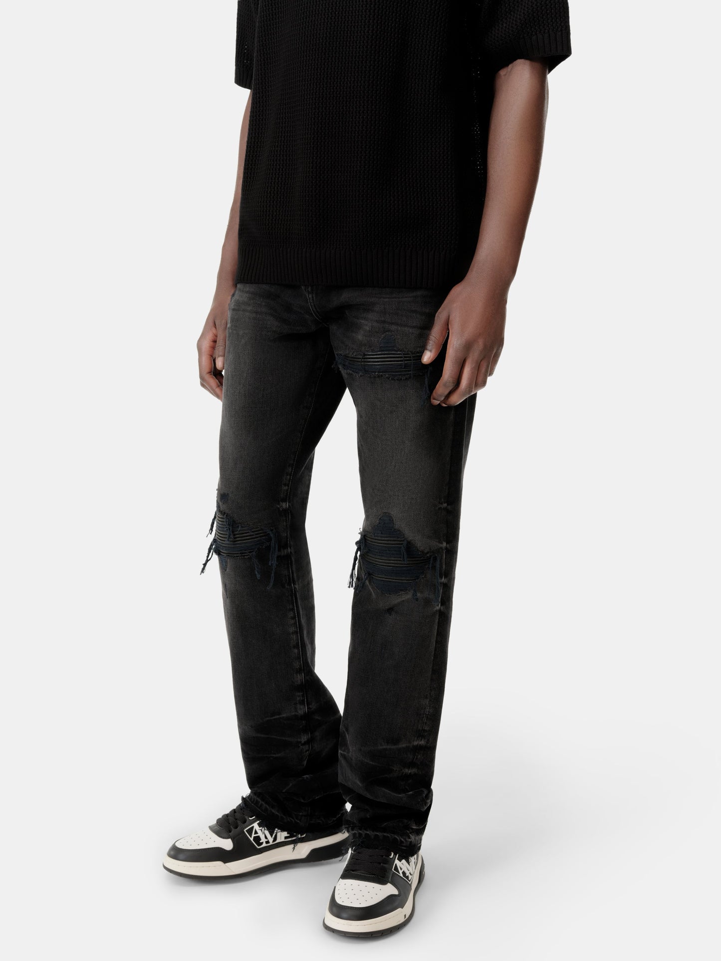 Leather Straight Mx1 Jean - Vintage Black | Amiri Affordable