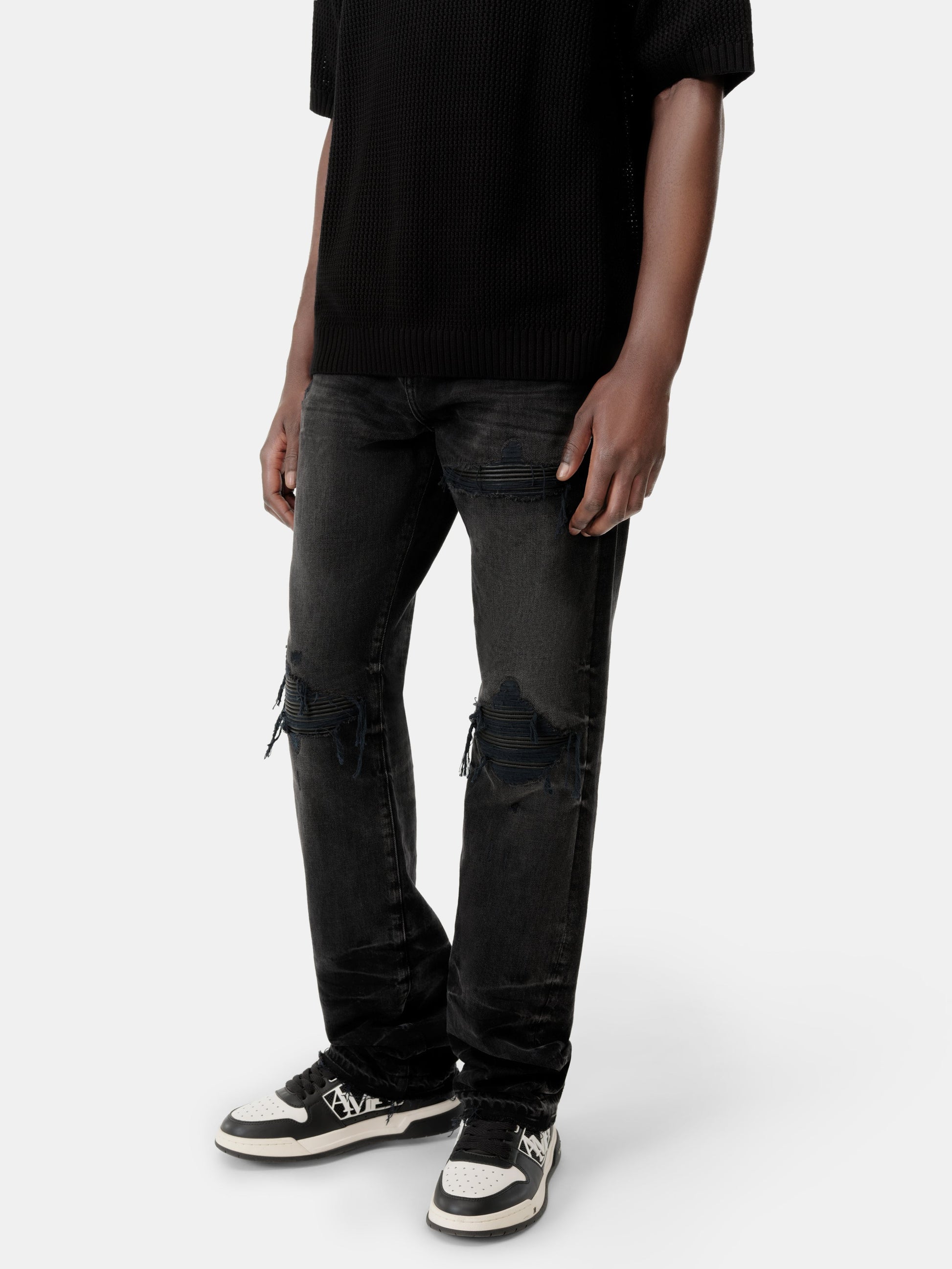 Leather Straight Mx1 Jean - Vintage Black | Amiri Affordable