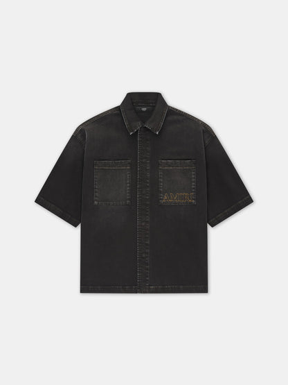 Amiri 3d Short Sleeve Snap Shirt - Vintage Black | Amiri Budget Friendly