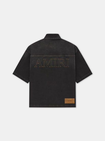 Amiri 3d Short Sleeve Snap Shirt - Vintage Black | Amiri Budget Friendly