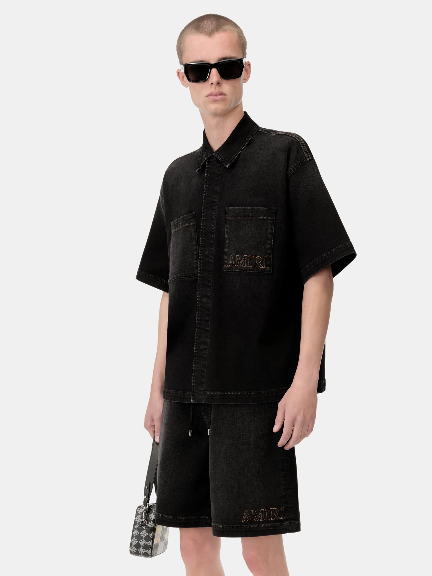 Amiri 3d Short Sleeve Snap Shirt - Vintage Black | Amiri Budget Friendly