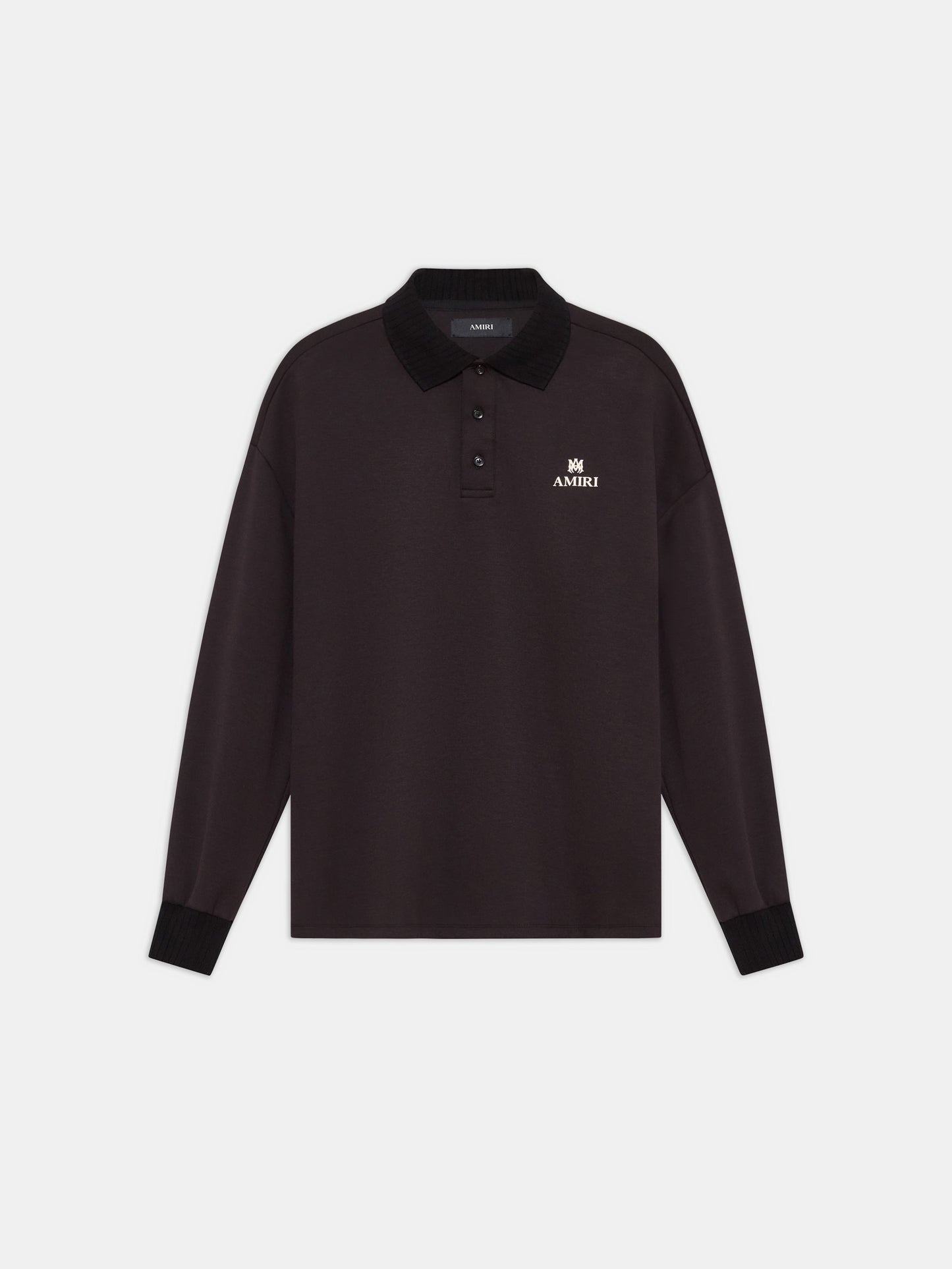 Ma Oversized Long Sleeve Polo - Black | Amiri Online
