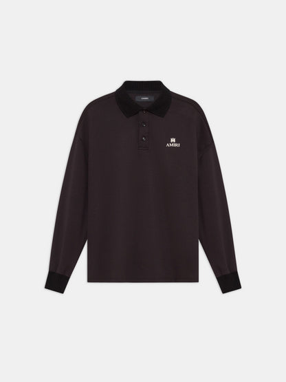 Ma Oversized Long Sleeve Polo - Black | Amiri Online