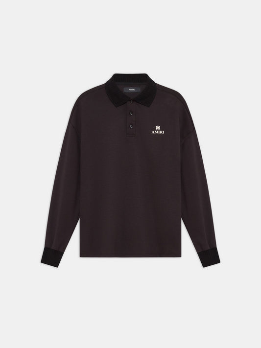 Ma Oversized Long Sleeve Polo - Black | Amiri Online