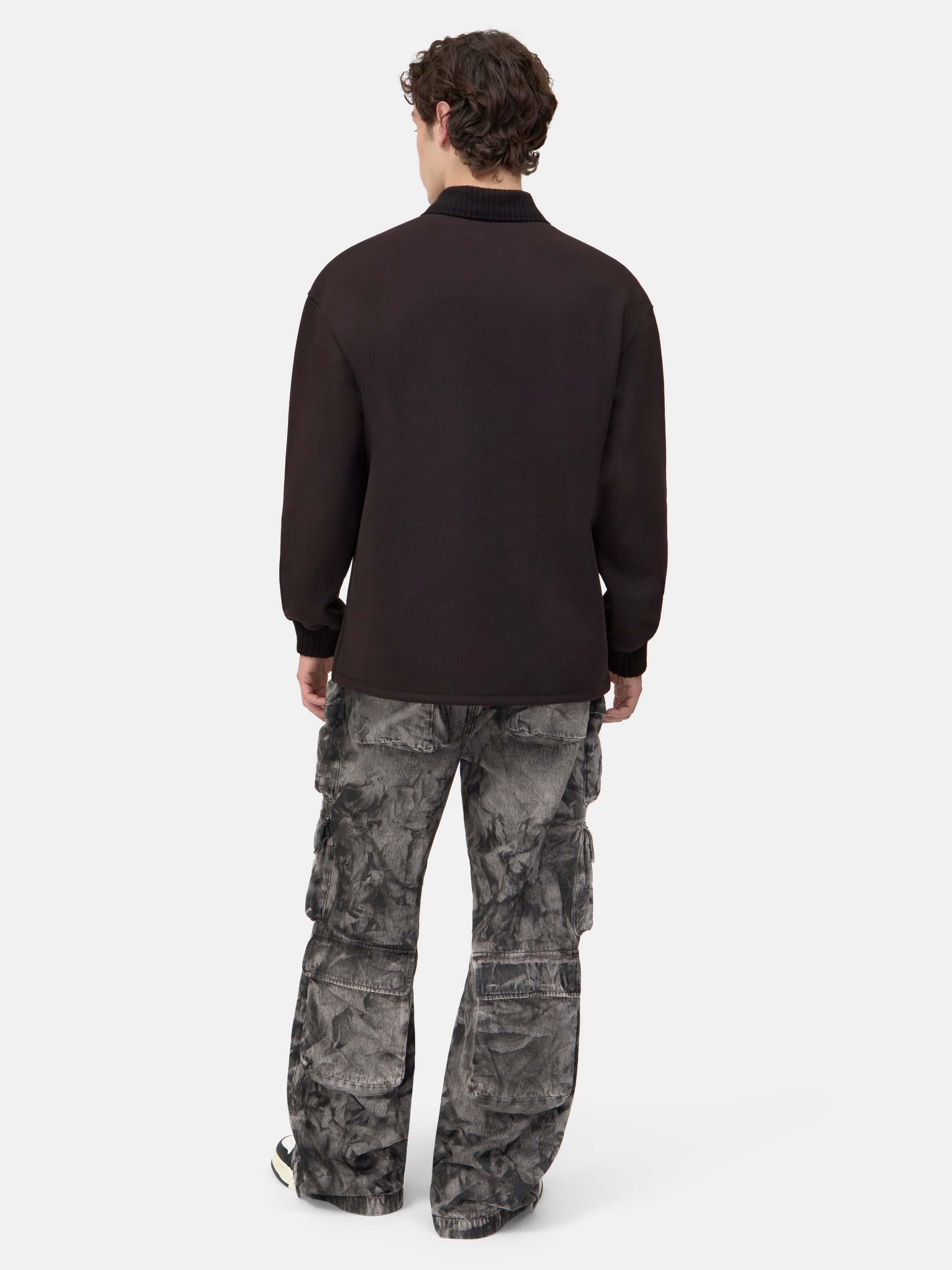 Ma Oversized Long Sleeve Polo - Black | Amiri Online