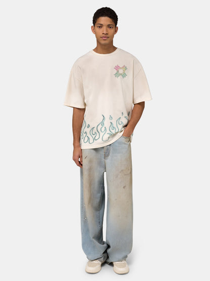 Ma Quad Flames Oversized Tee - Ivory | Amiri Featured