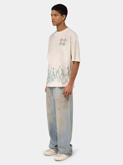 Ma Quad Flames Oversized Tee - Ivory | Amiri Featured