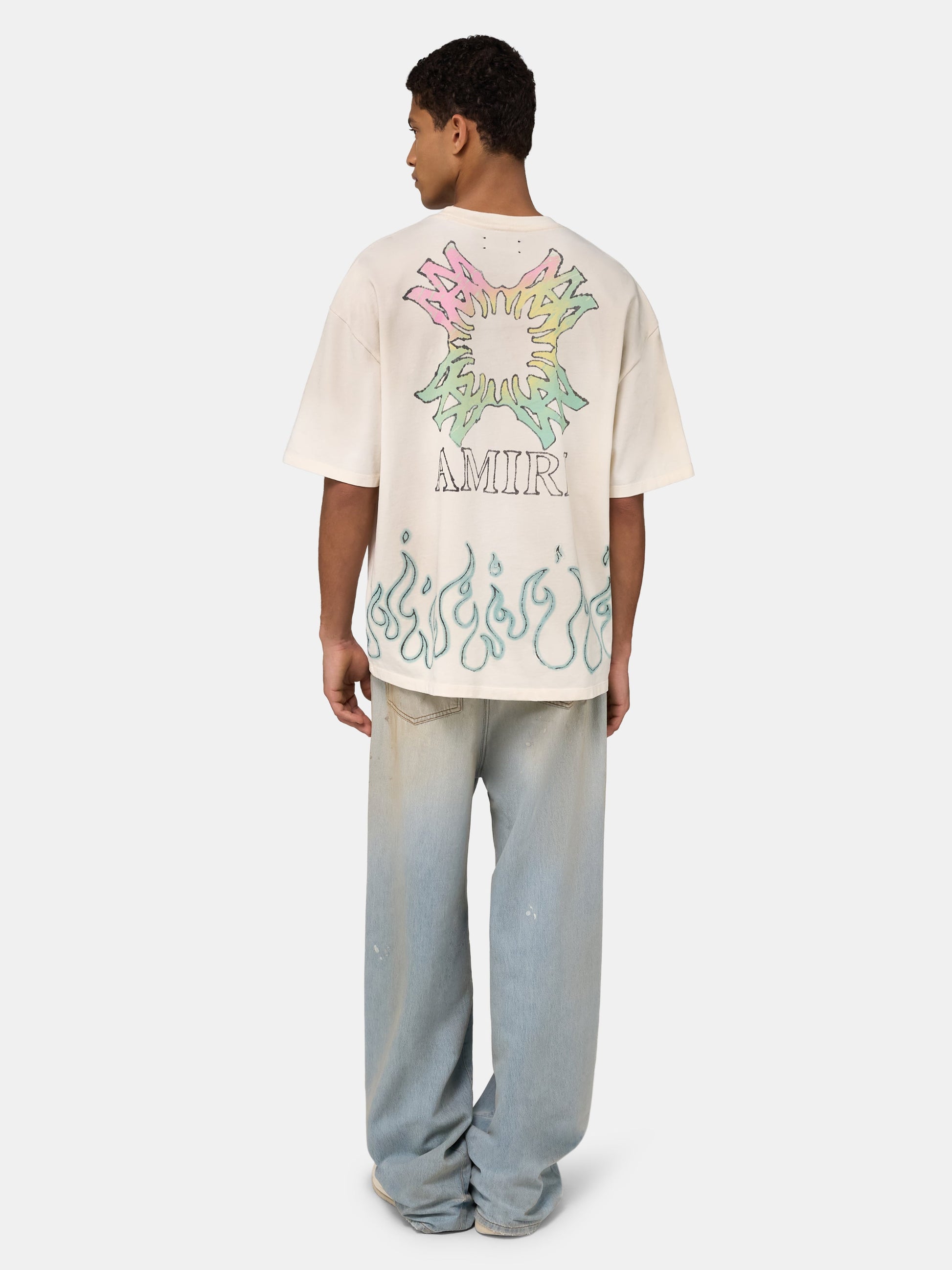 Ma Quad Flames Oversized Tee - Ivory | Amiri Featured