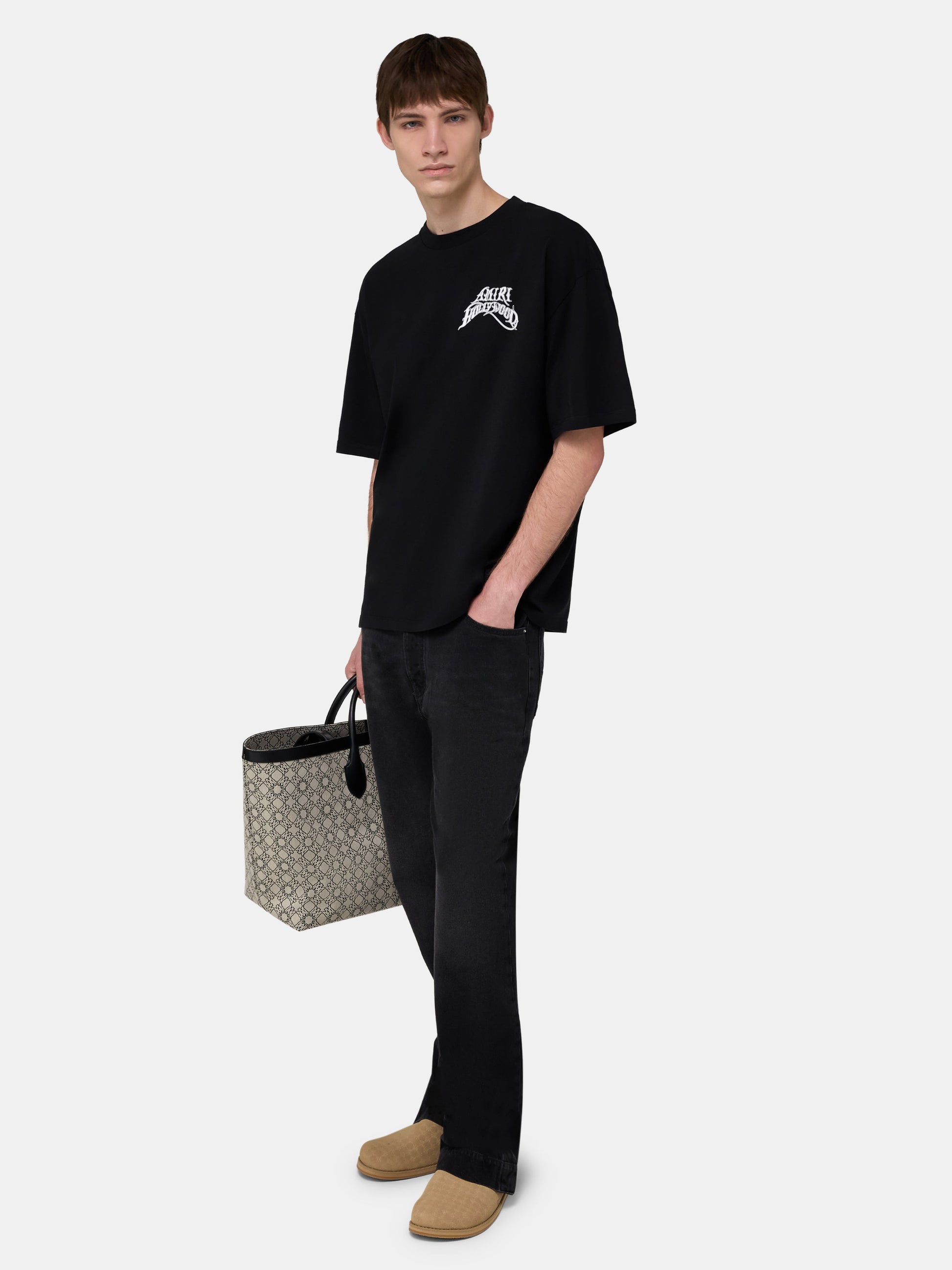 Amiri Hollywood Lightweight Jersey Skate Tee - Black | Amiri Best Seller