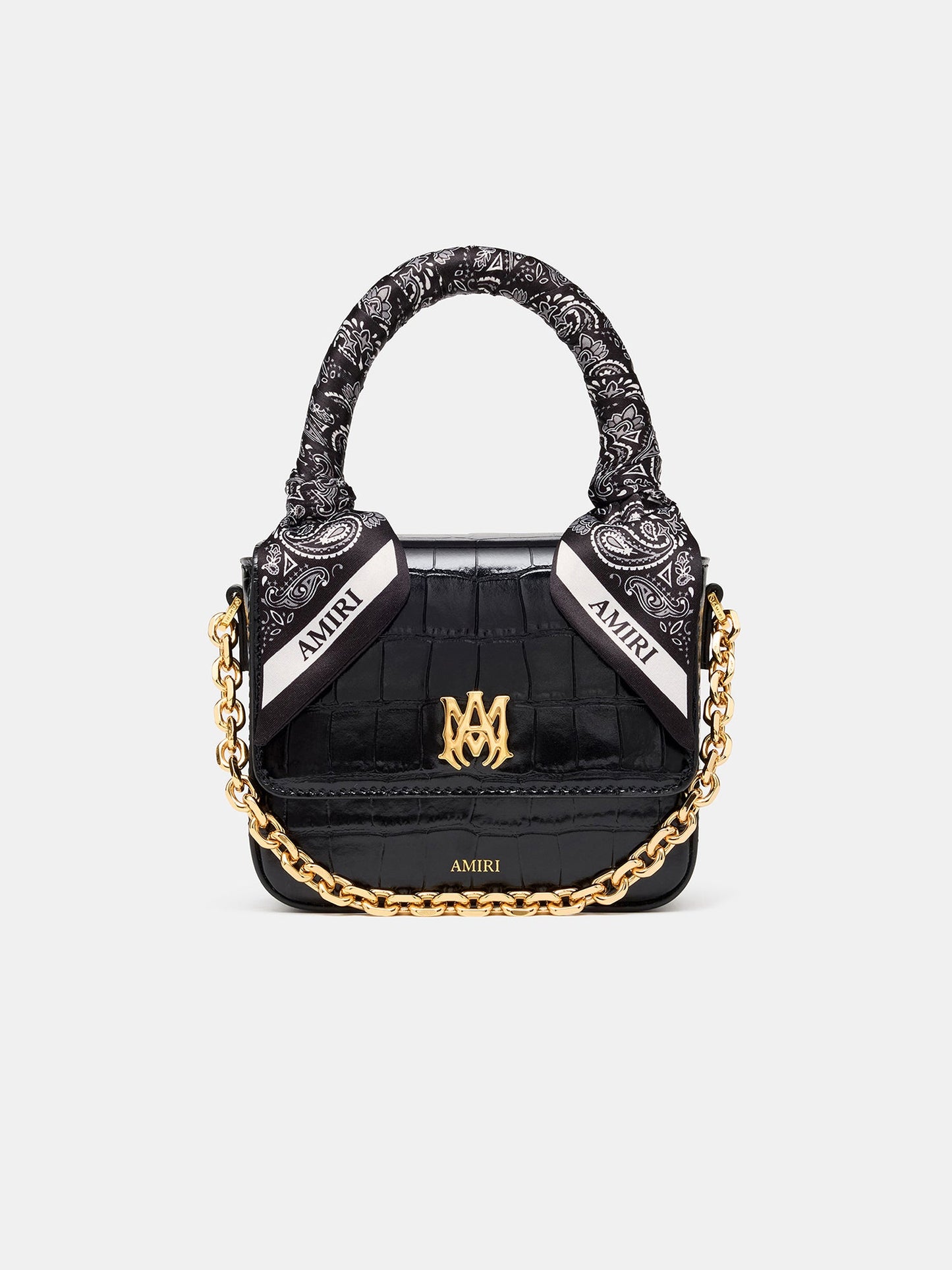 Croc Embossed Micro Ma Bag - Black | Amiri Featured