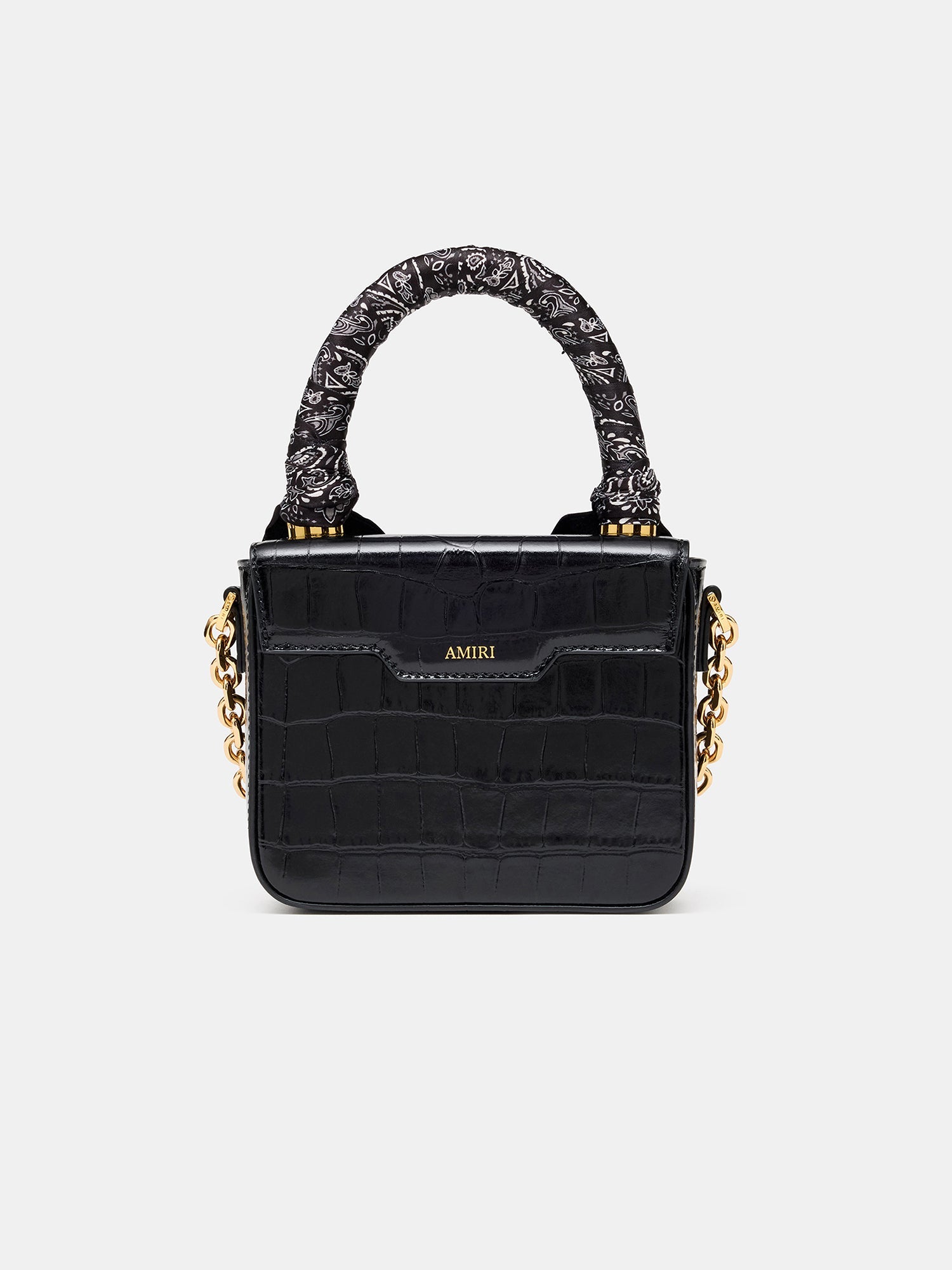 Croc Embossed Micro Ma Bag - Black | Amiri Featured