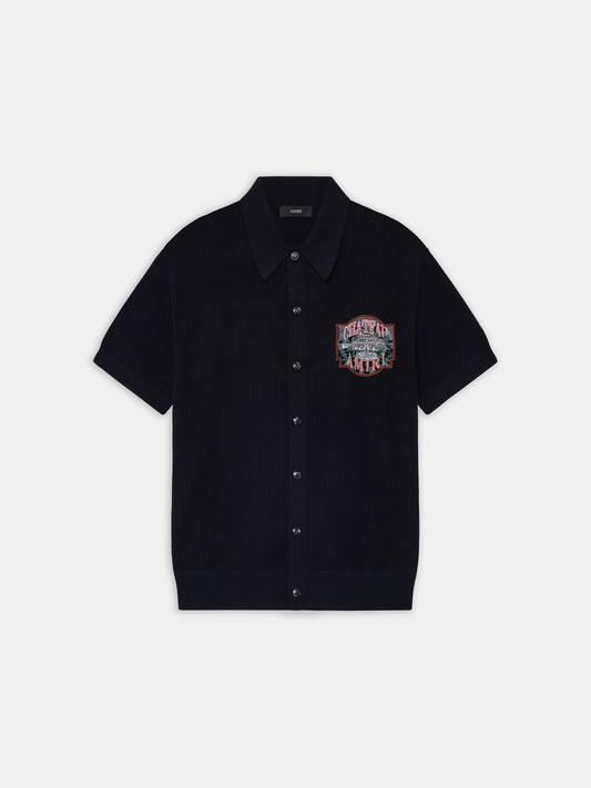 Chateau Amiri Crochet Oversized Shirt - Black | Amiri Great Deal