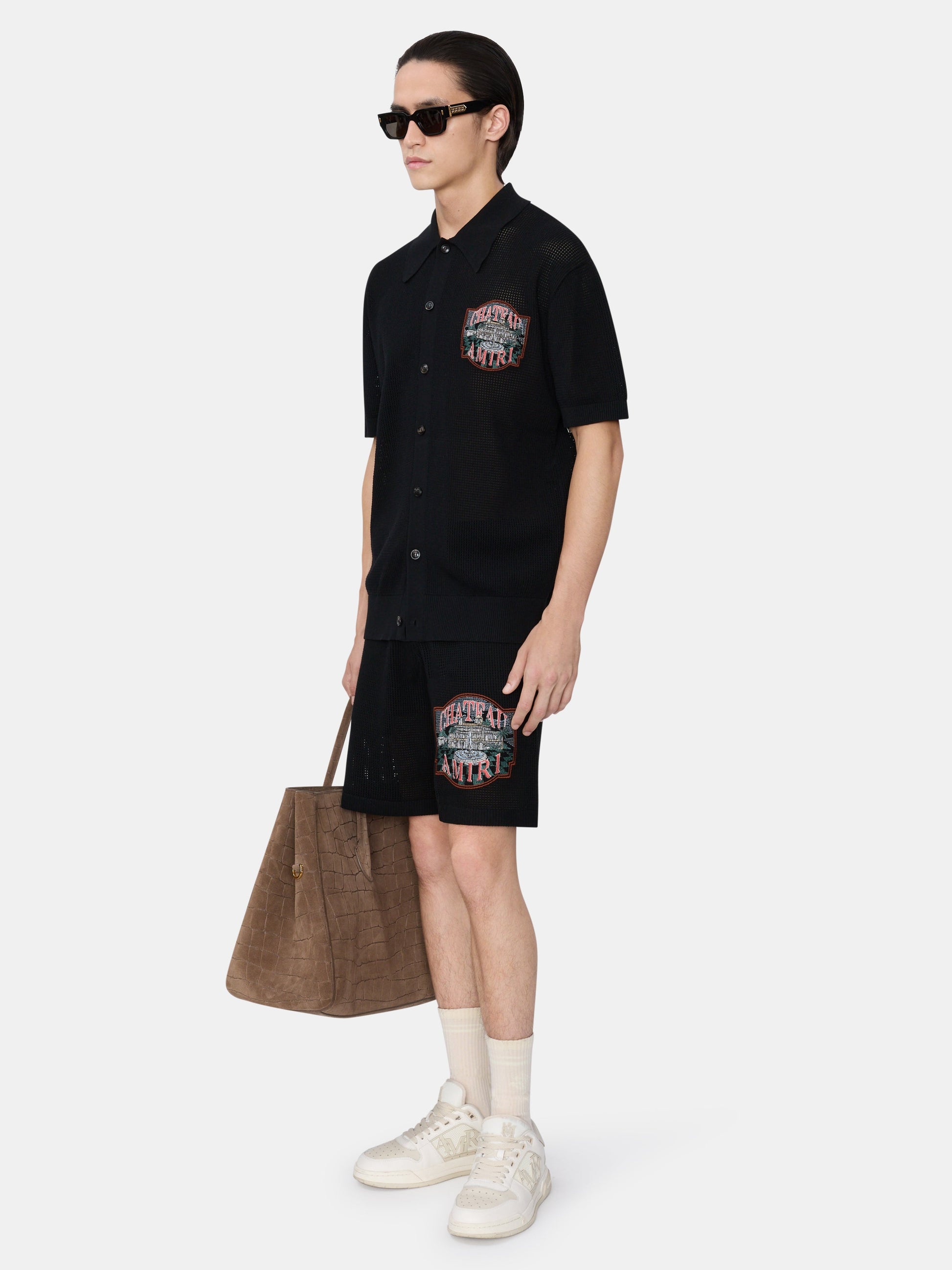 Chateau Amiri Crochet Oversized Shirt - Black | Amiri Great Deal