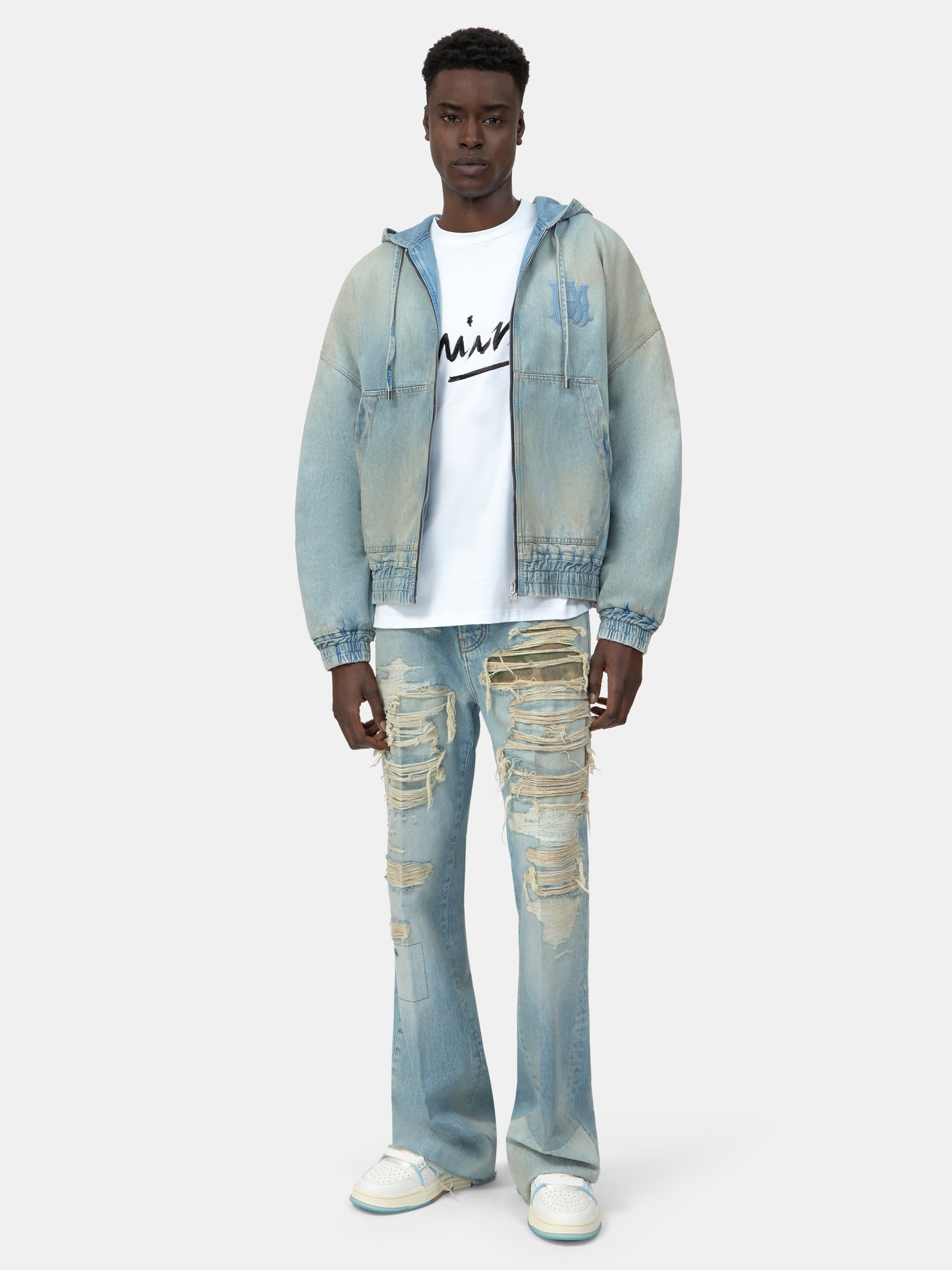 Camo Repair Boot Cut Jean - Mist Indigo | Amiri Popular Choice