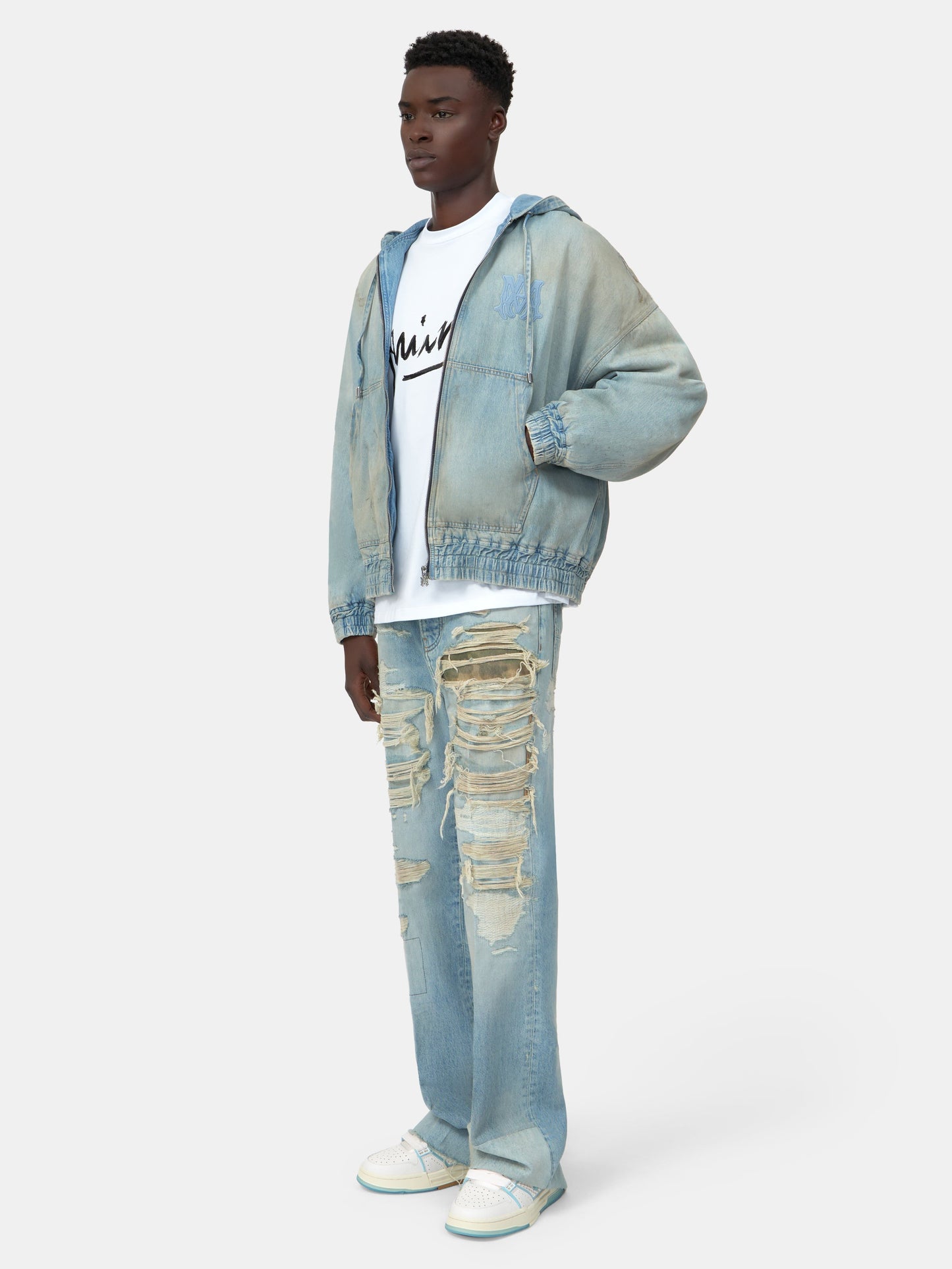 Camo Repair Boot Cut Jean - Mist Indigo | Amiri Popular Choice