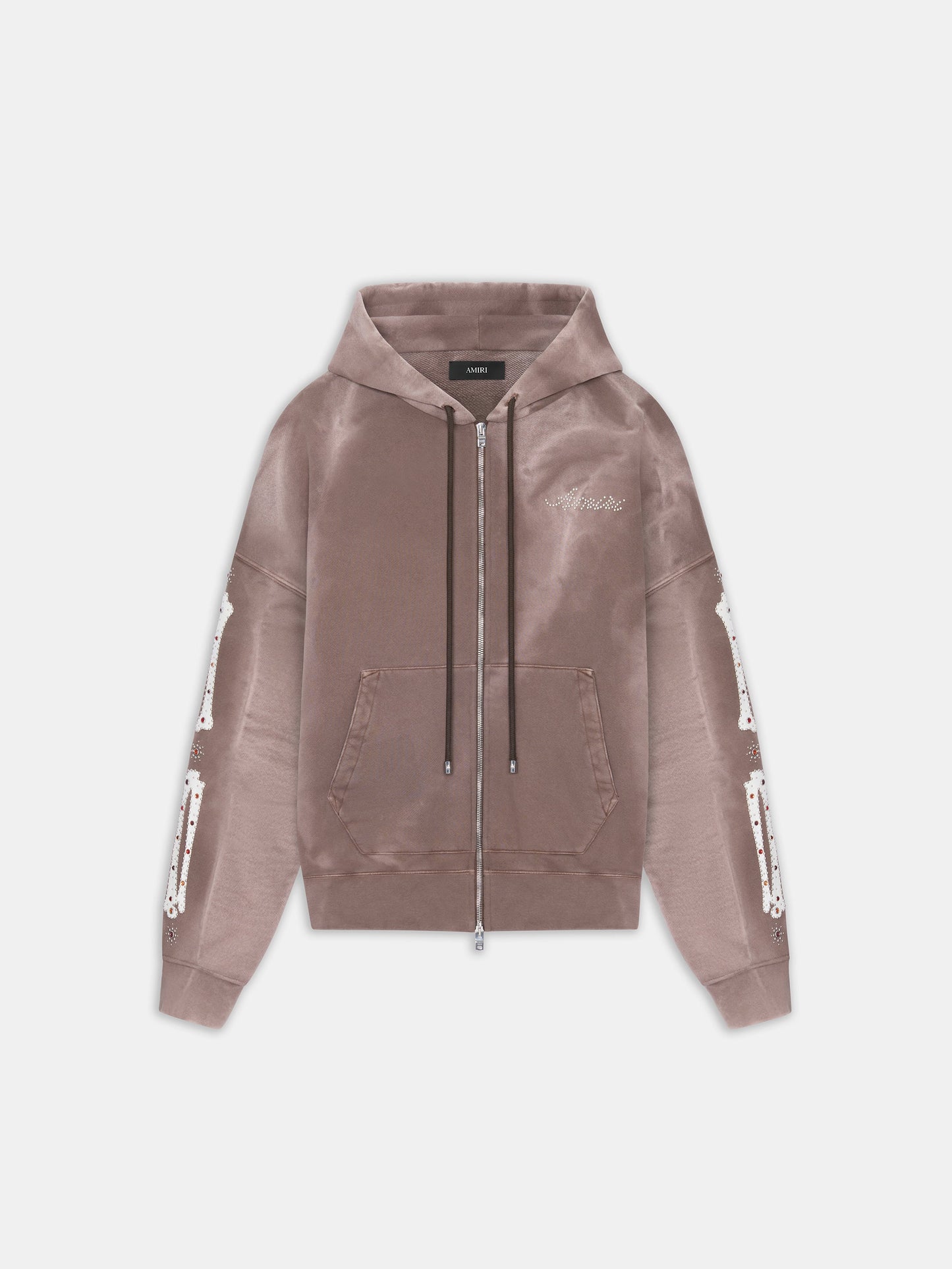 Bones Studded Zip Hoodie - Dark Brown | Amiri Great Deal