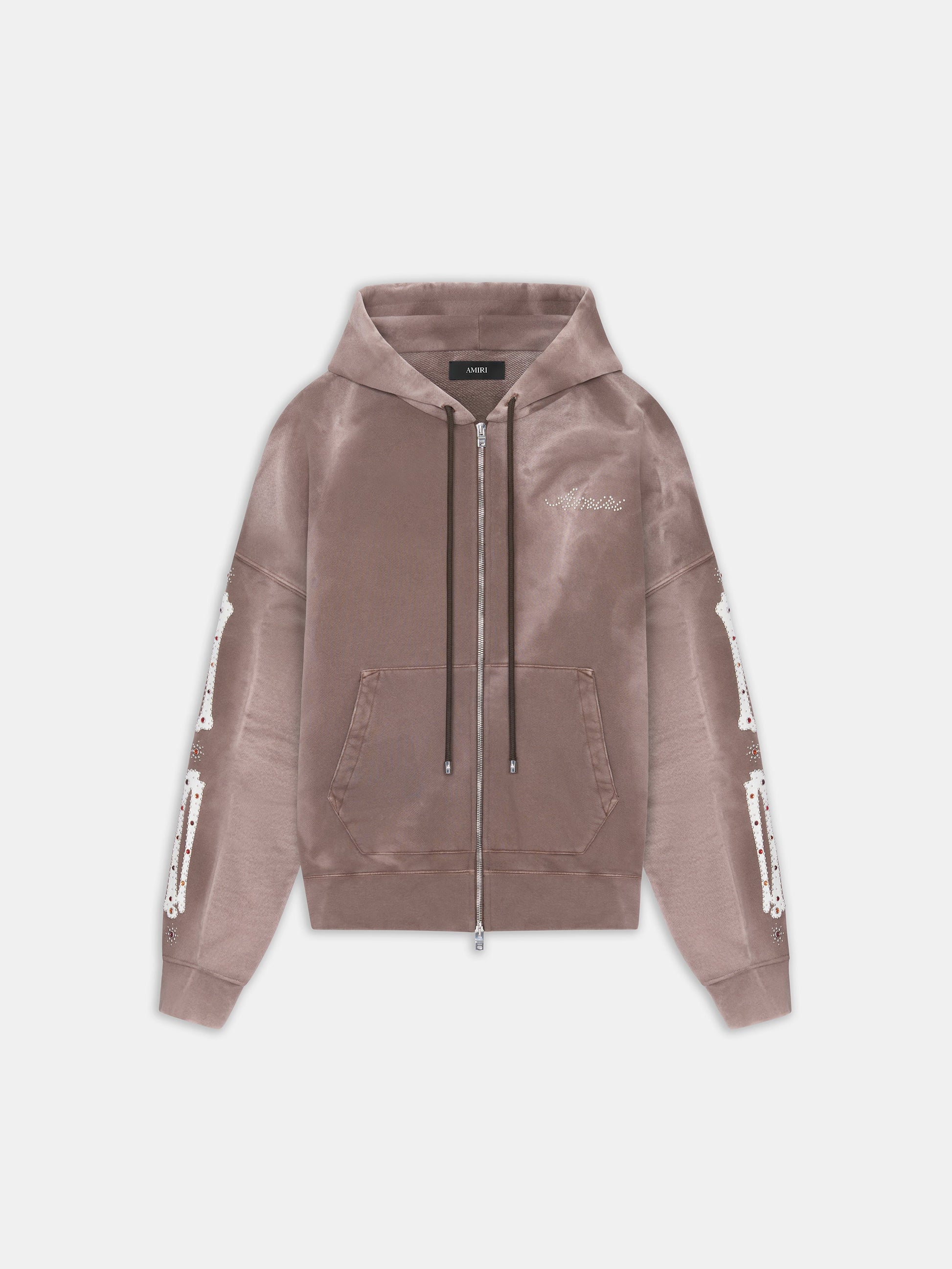 Bones Studded Zip Hoodie - Dark Brown | Amiri Great Deal