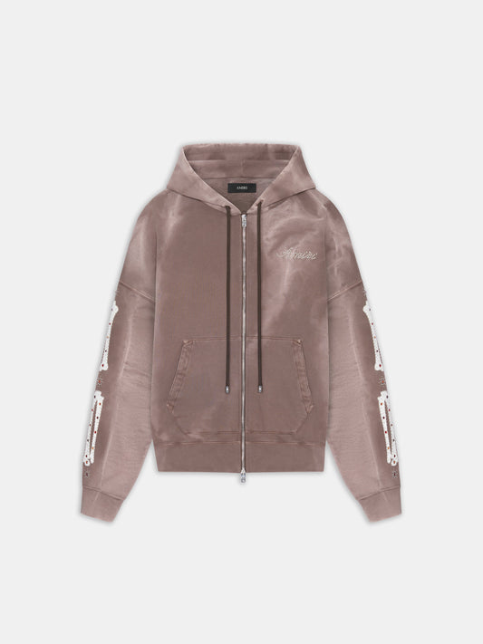 Bones Studded Zip Hoodie - Dark Brown | Amiri Great Deal
