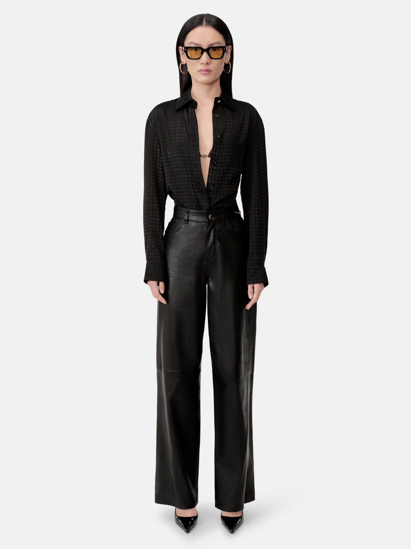 Leather Straight Pant - Black | Amiri Special Offer