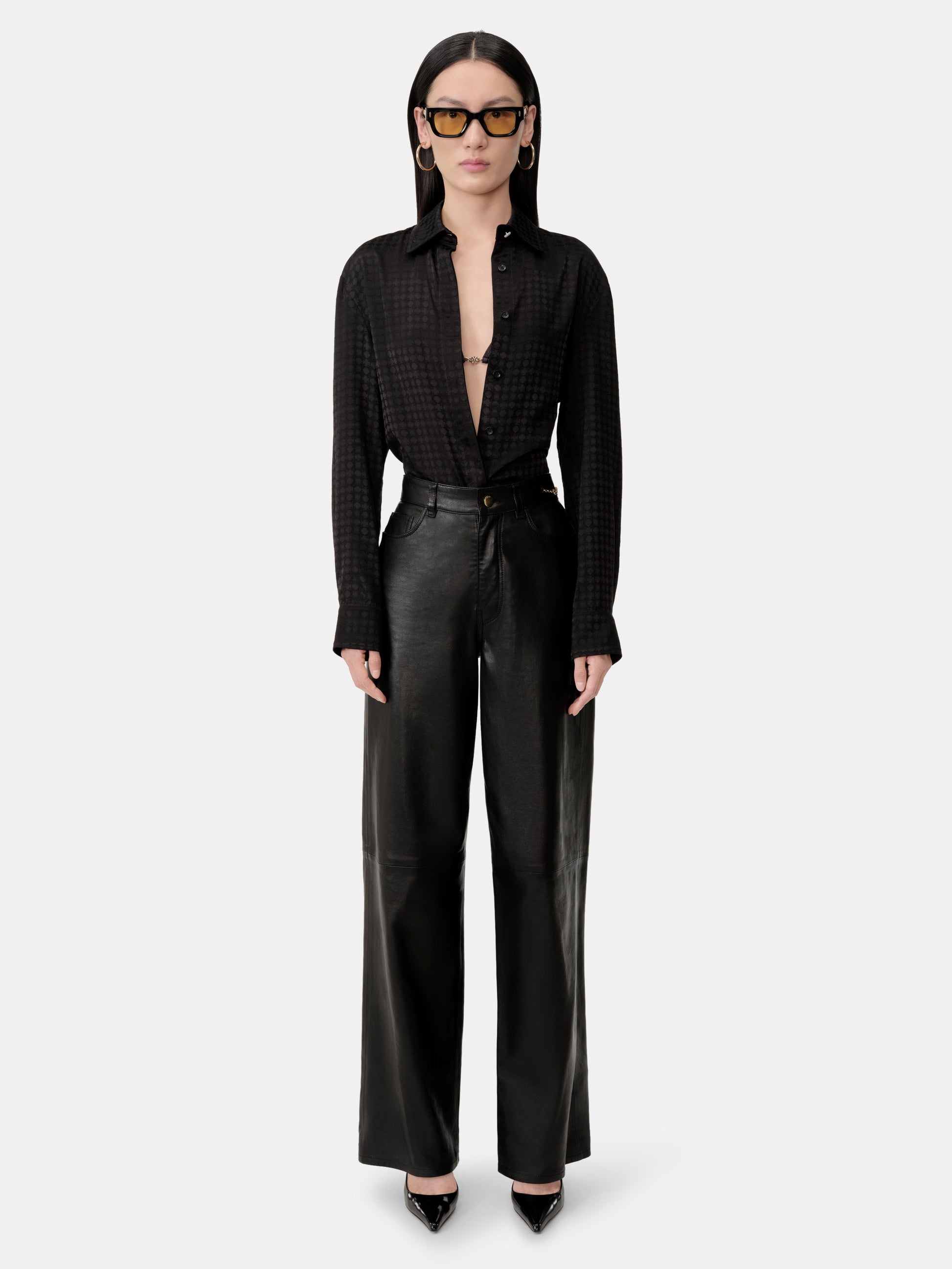 Leather Straight Pant - Black | Amiri Special Offer