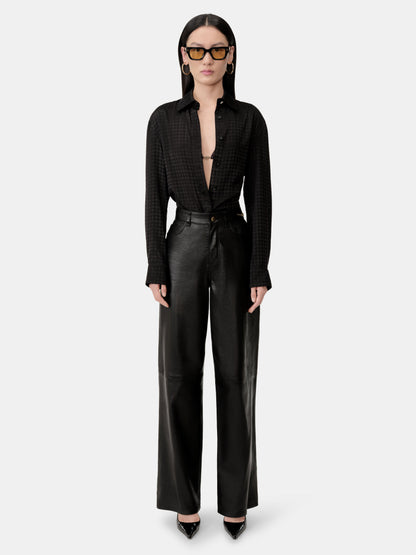 Leather Straight Pant - Black | Amiri Special Offer