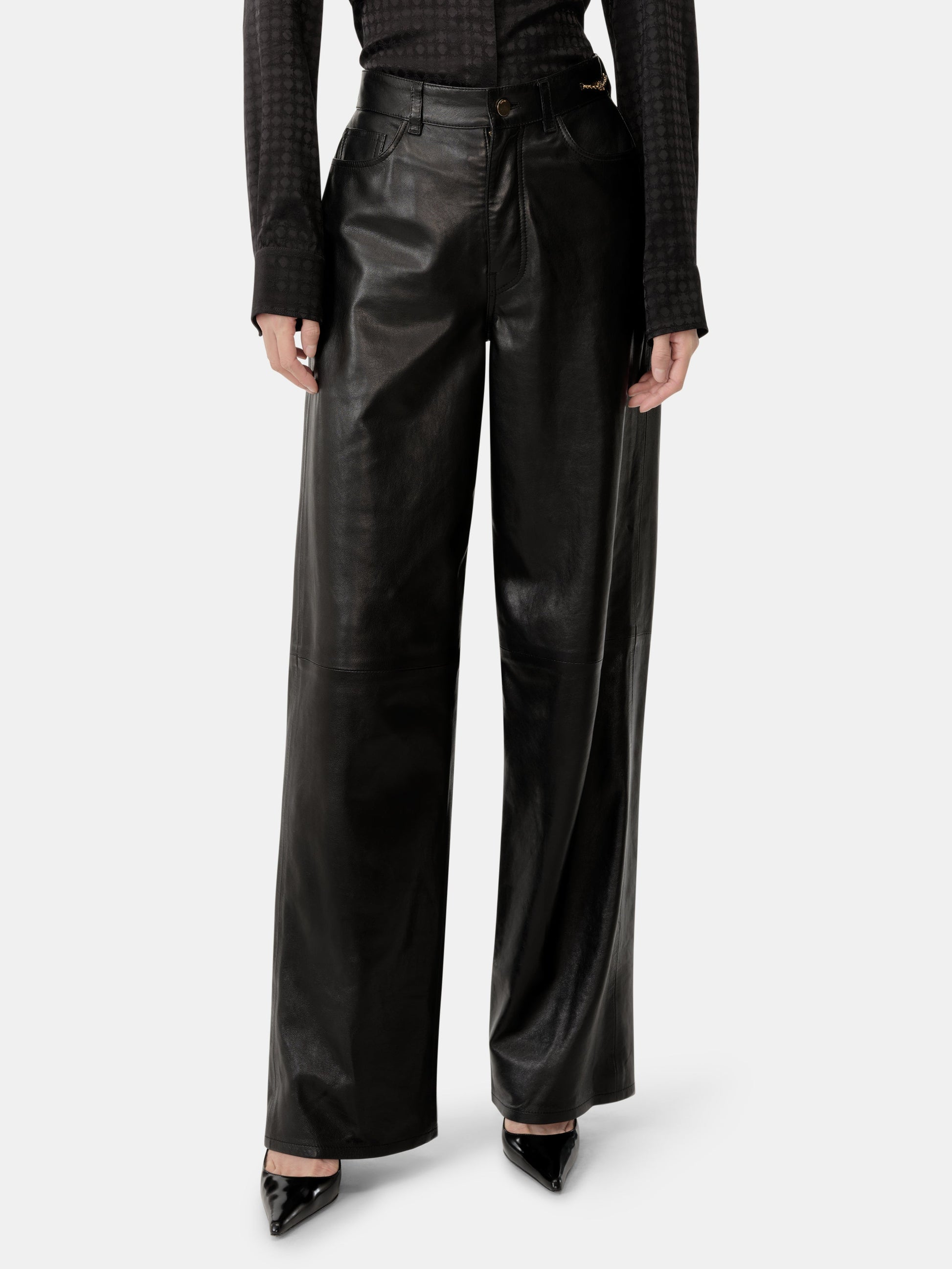 Leather Straight Pant - Black | Amiri Special Offer