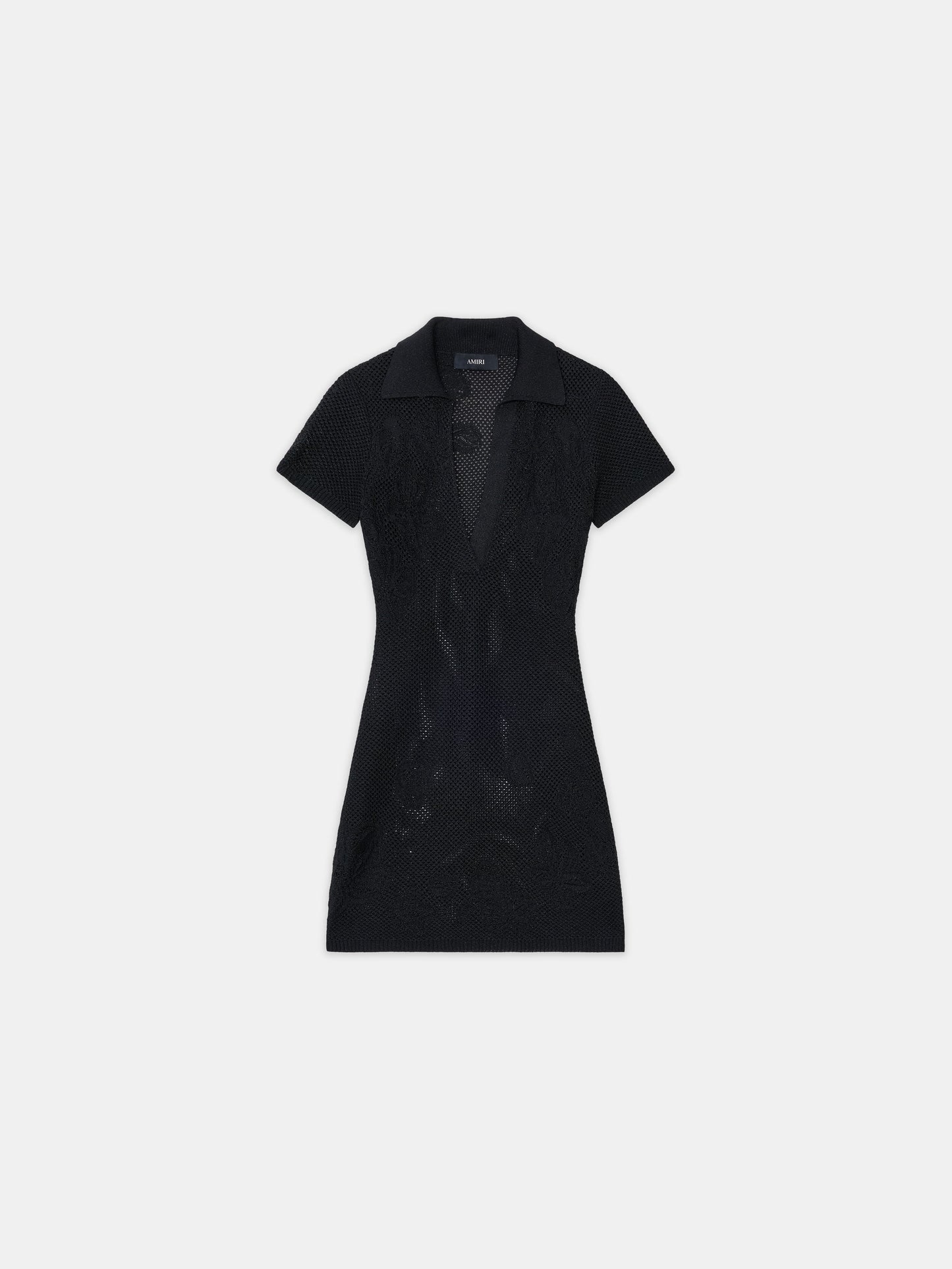 Floral Crochet Polo Mini Dress - Black | Amiri Popular Choice