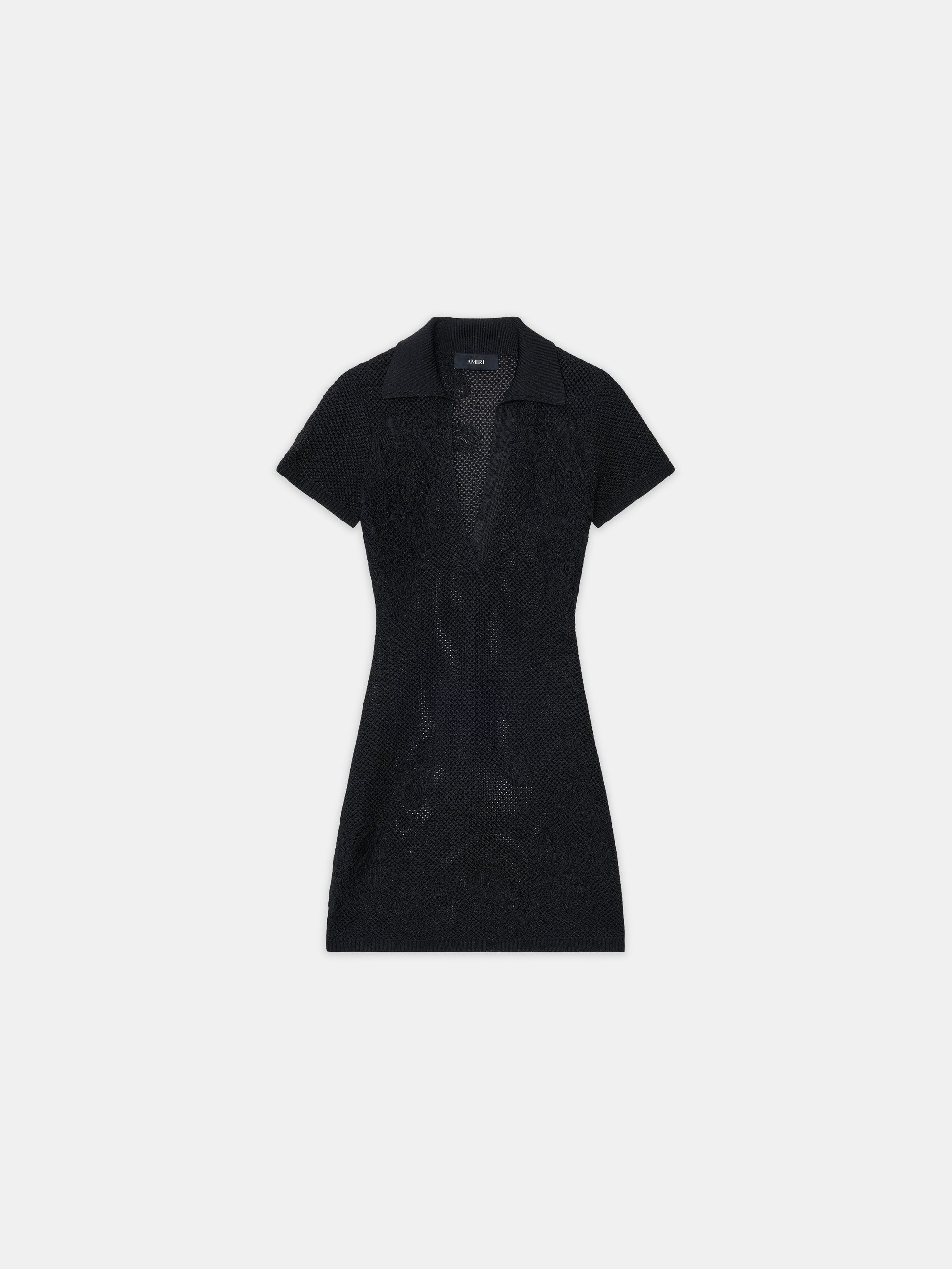 Floral Crochet Polo Mini Dress - Black | Amiri Popular Choice