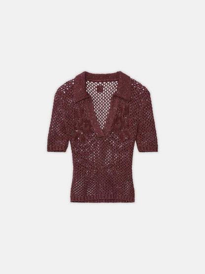 Floral Crochet Polo - Tobacco | Amiri Sale