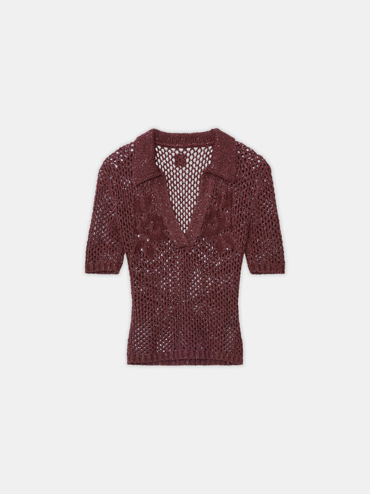 Floral Crochet Polo - Tobacco | Amiri Sale