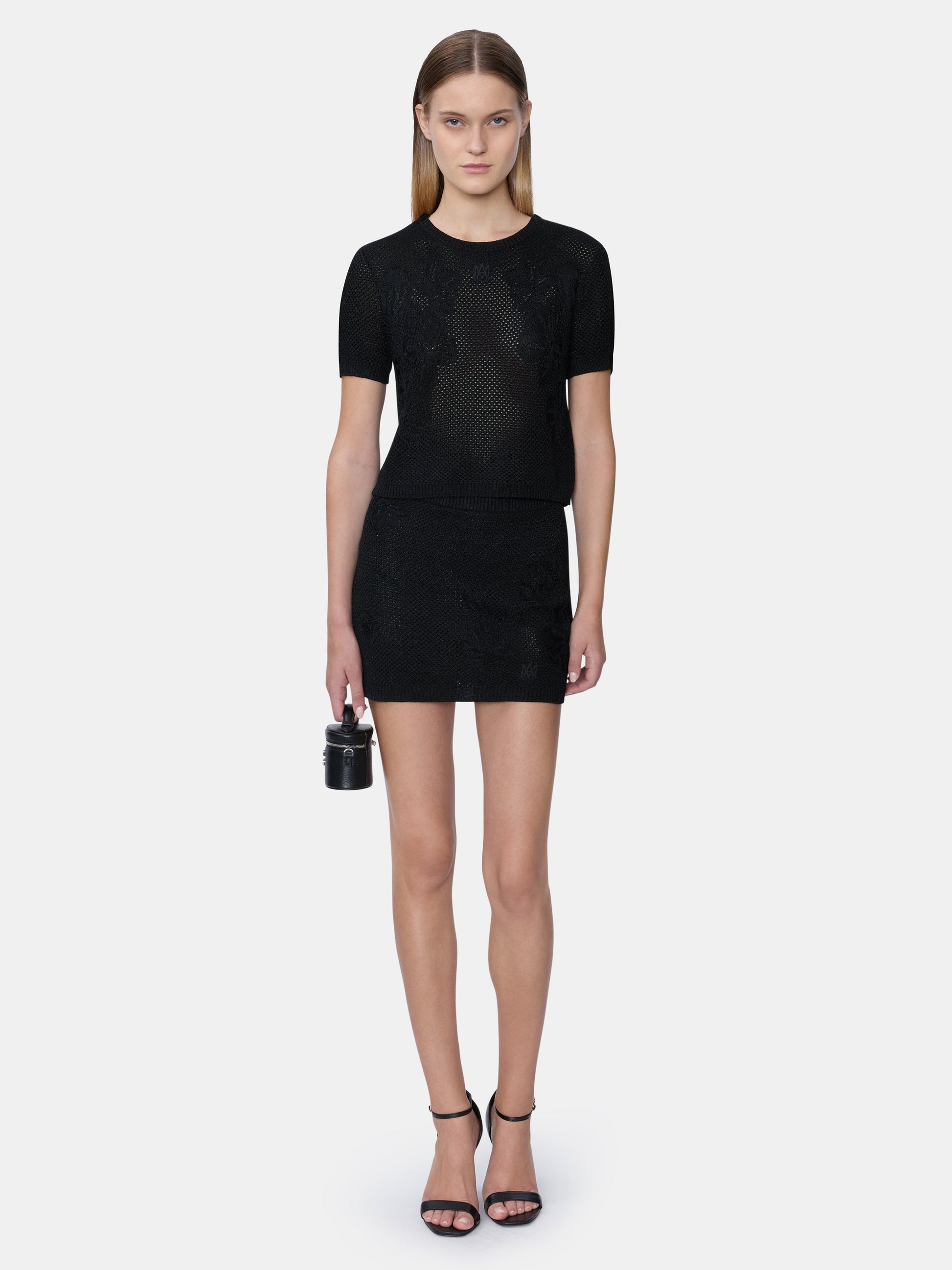 Floral Crochet Tee - Black | Amiri Online