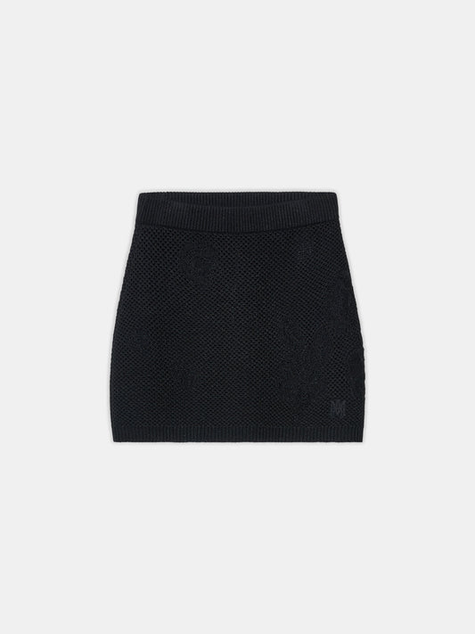 Floral Crochet Mini Skirt - Black | Amiri Value