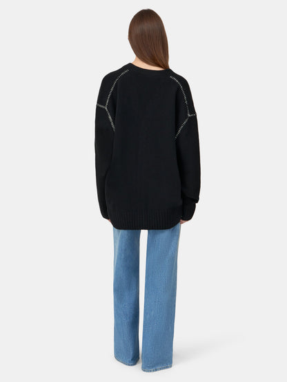 Amiri Whip Stitch Cardigan - Black | Amiri Budget Friendly