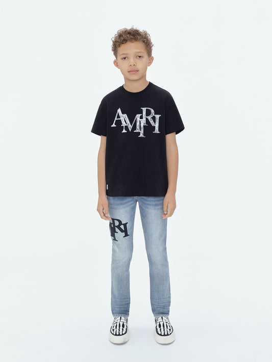 Kids - Amiri Staggered Scribble Tee - Black | Amiri Sale