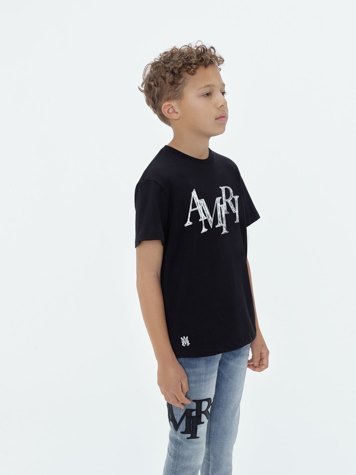 Kids - Amiri Staggered Scribble Tee - Black | Amiri Sale