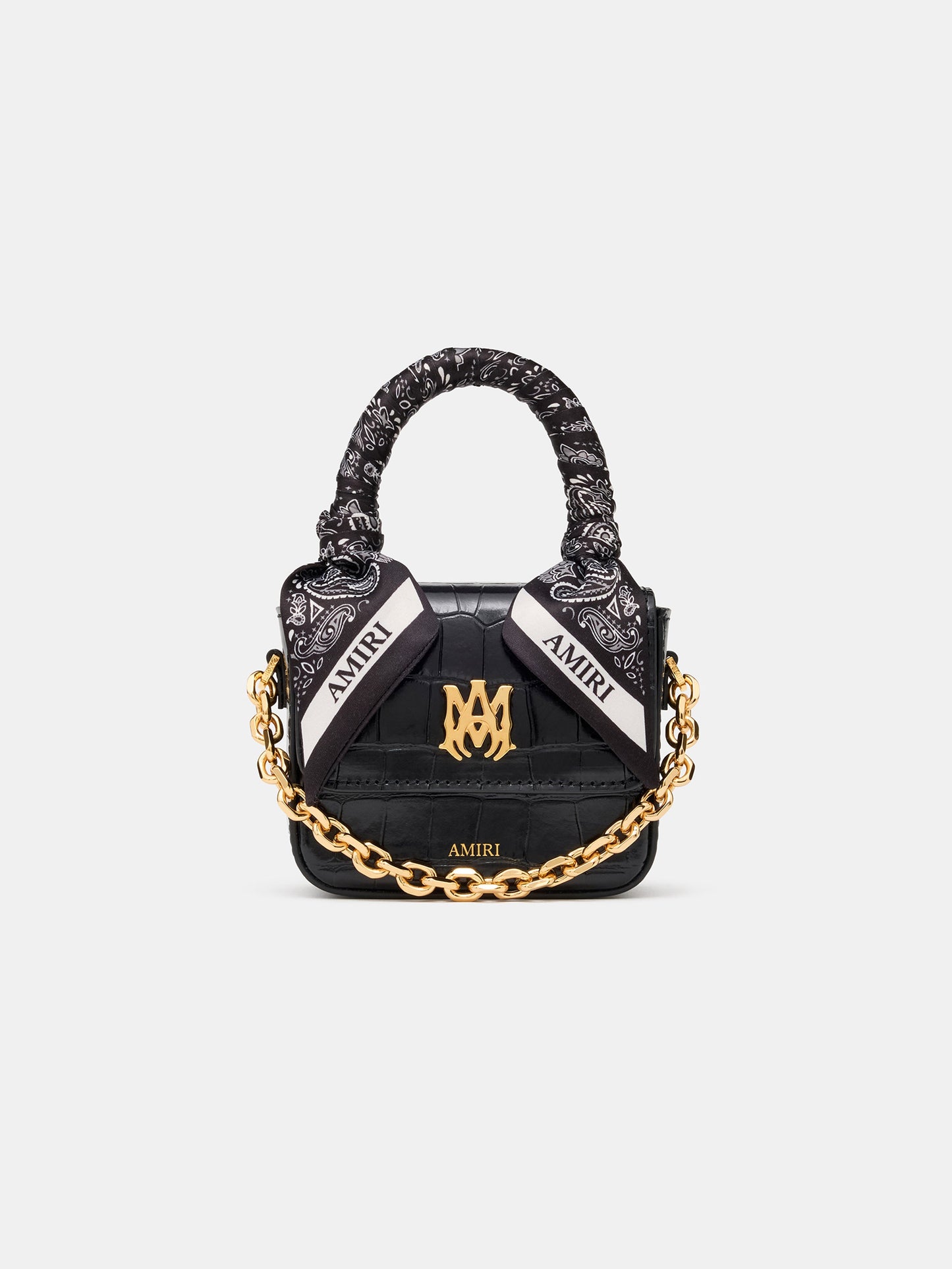 Croc Emossed Nano Ma Bag - Black | Amiri Special Offer