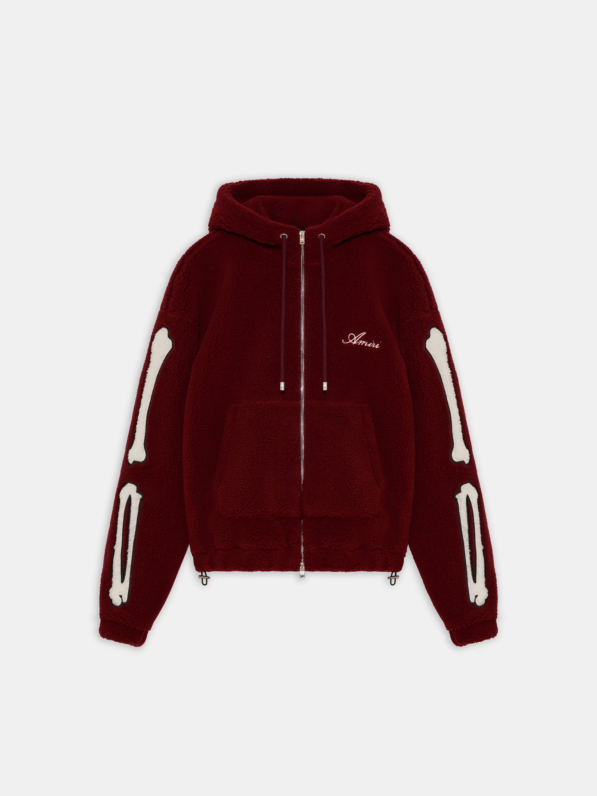 Bones Fleece Zip Hoodie - Aged Port | Amiri Affordable
