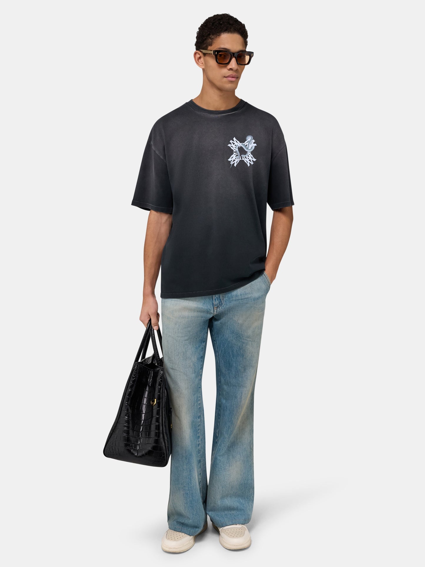 Ma Quad Snake Oversized Tee - Black | Amiri Best Seller