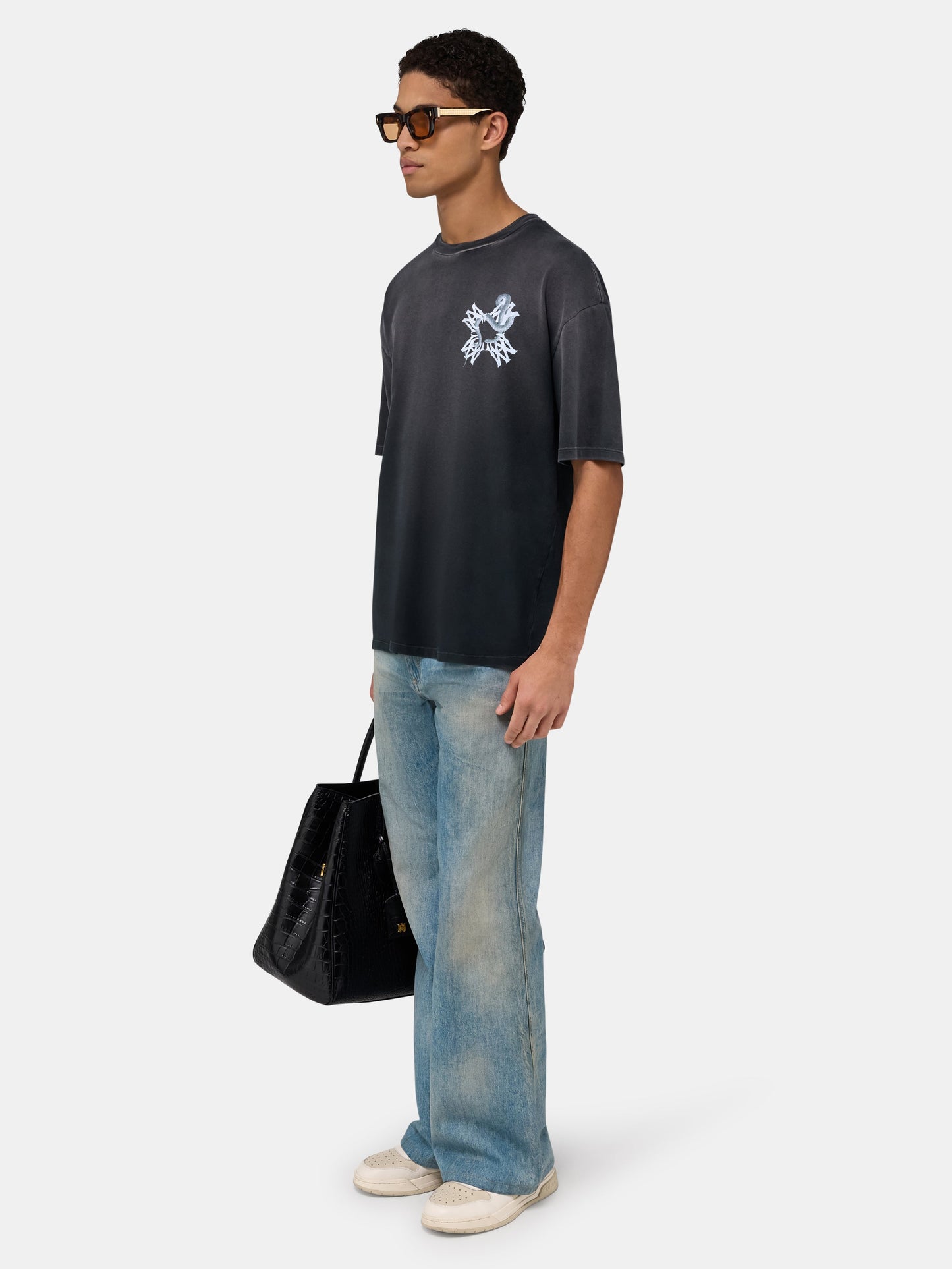 Ma Quad Snake Oversized Tee - Black | Amiri Best Seller