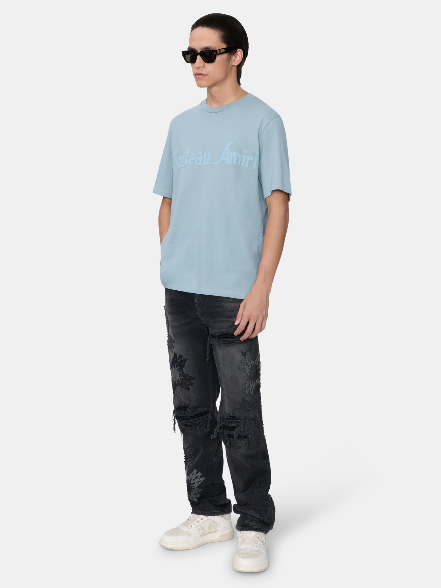 Chateau Amiri Tonal Tee - Steel | Amiri Online