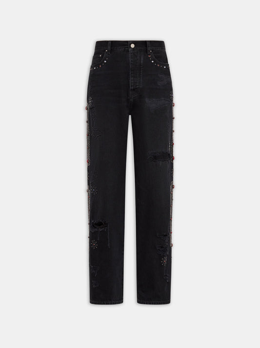 Bones Studded Baggy Jean - Vintage Black | Amiri Budget Friendly