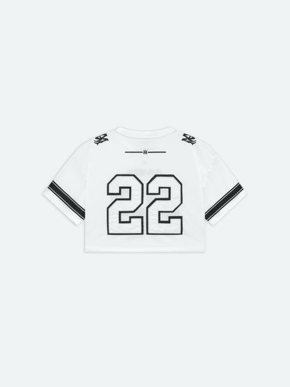 22 Cropped Mesh Tee - White | Amiri Online