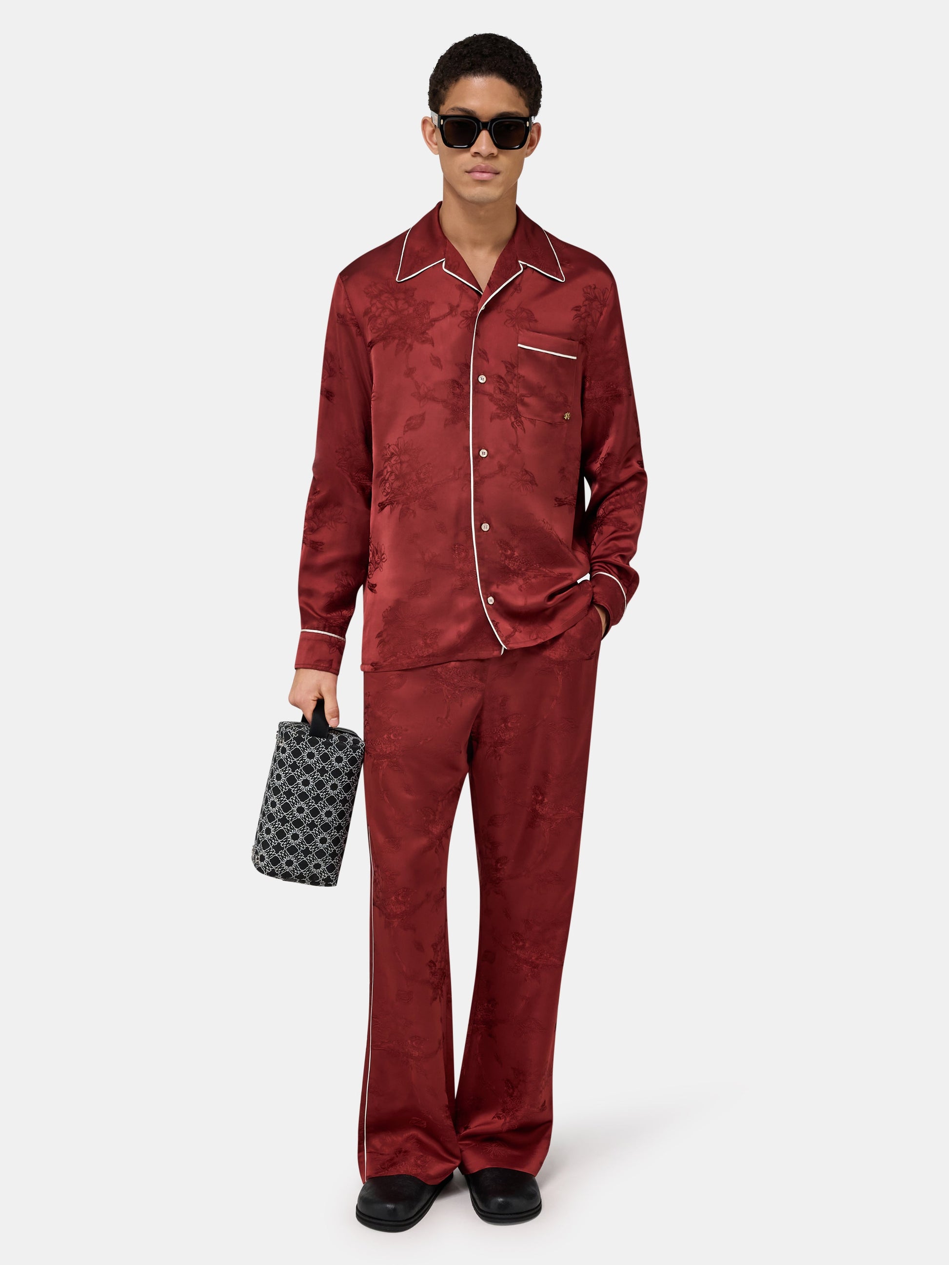 Floral Jacquard Pajama Shirt - Terracotta | Amiri Popular Choice
