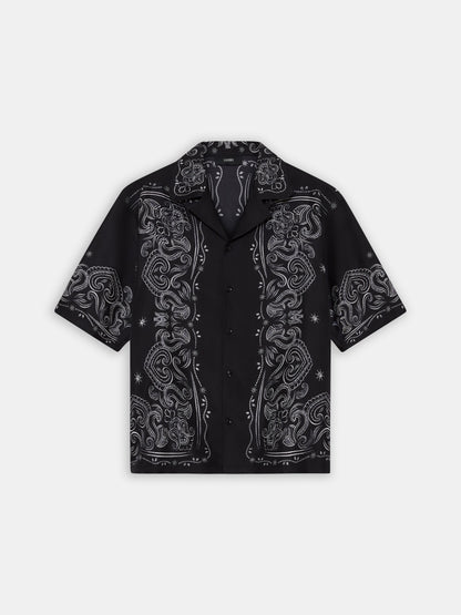 Bandana Paint Oversized Bowling Shirt - Black | Amiri Best Seller