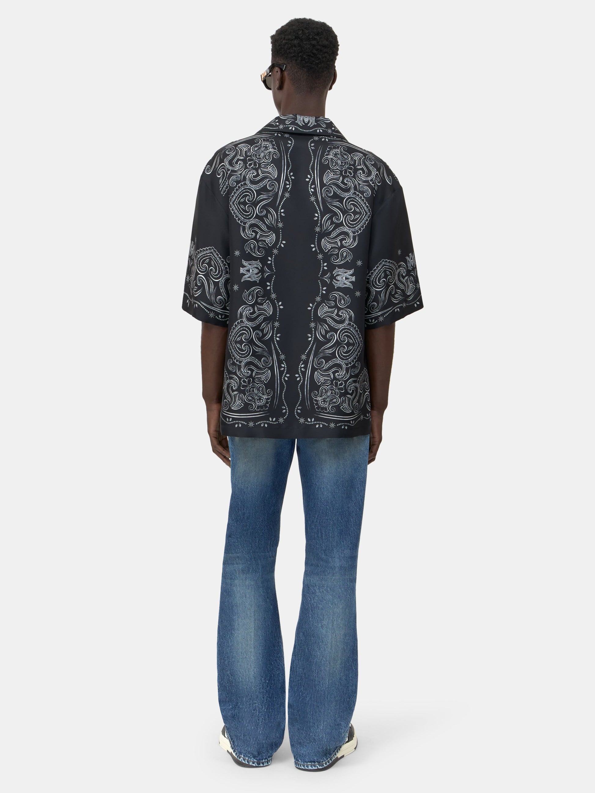 Bandana Paint Oversized Bowling Shirt - Black | Amiri Best Seller