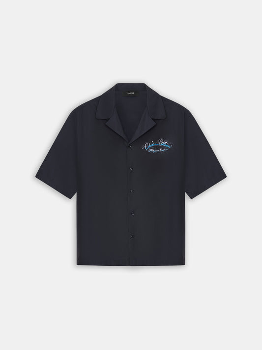 Chateau Script Camp Shirt - Black | Amiri Sale